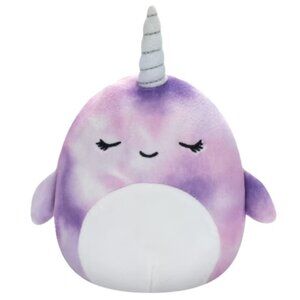 Squishmallows Original - Nabila the Purple Tie-dye Narwhal w/Sleepy Eyes - 8 In